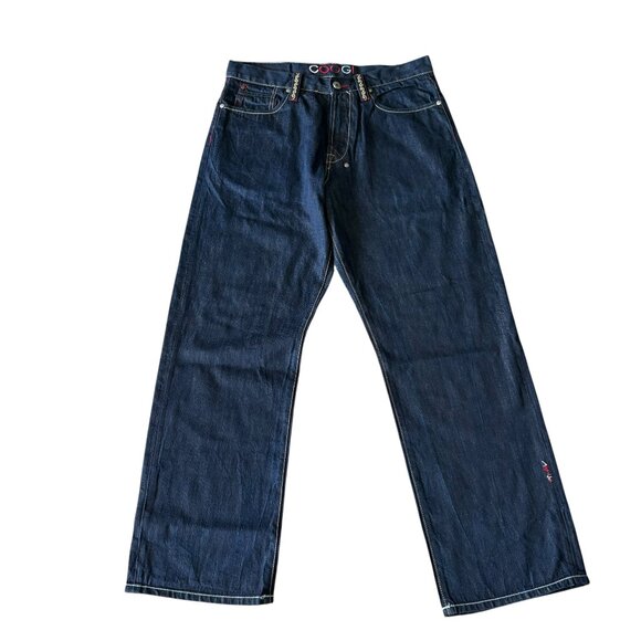 COOGI Mens Jeans Y2K Embroidered Embellished Skater Blue Denim Size 36x34 - Picture 1 of 4